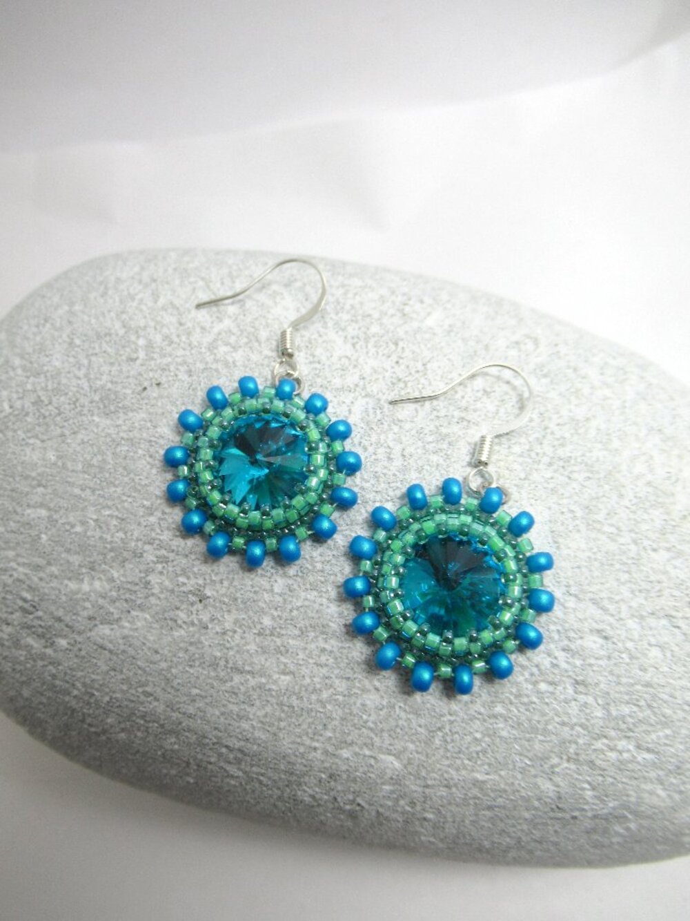 Blue Rivoli earrings